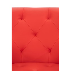 Silla de comedor Langford, imitación de cuero, roja