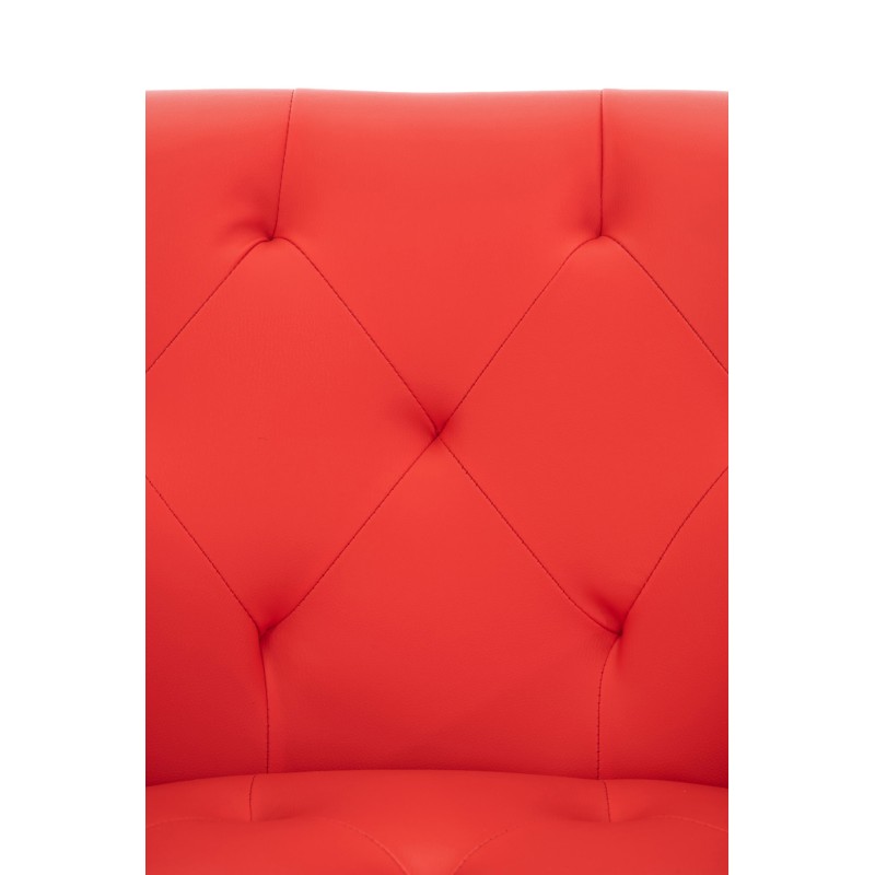 Silla de comedor Langford, imitación de cuero, roja