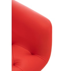 Silla de comedor Langford, imitación de cuero, roja