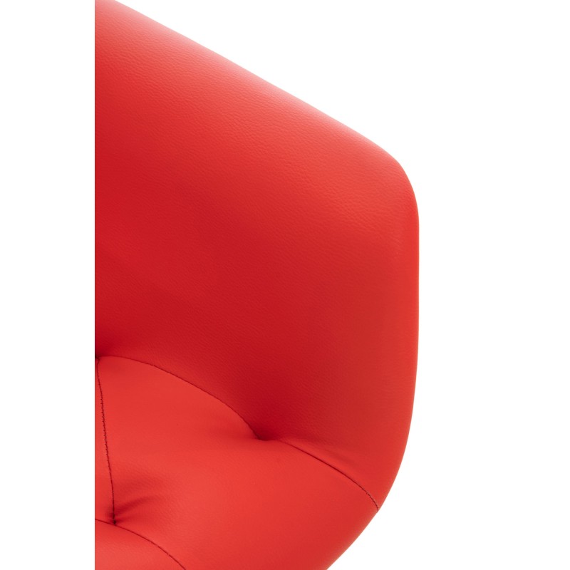 Silla de comedor Langford, imitación de cuero, roja