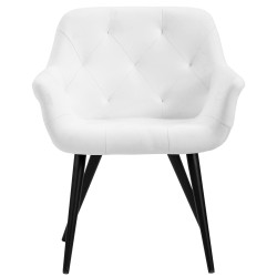 Silla de comedor Langford, imitación piel, blanca