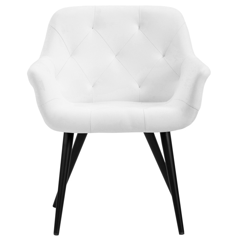 Silla de comedor Langford, imitación piel, blanca