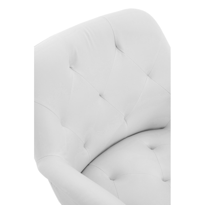 Silla de comedor Langford, imitación piel, blanca