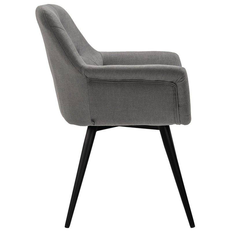 Silla de comedor Langford, tapizada en tela gris.