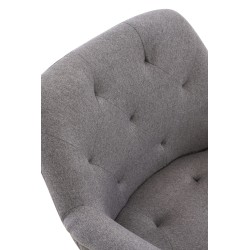 Silla de comedor Langford, tapizada en tela gris.