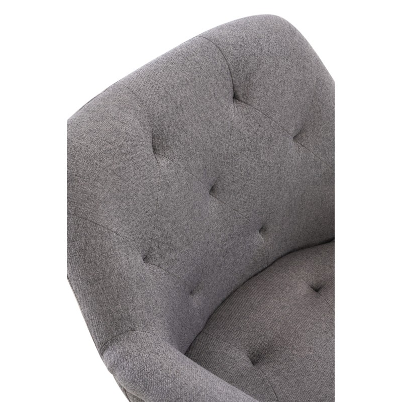 Silla de comedor Langford, tapizada en tela gris.