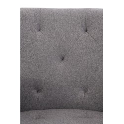 Silla de comedor Langford, tapizada en tela gris.