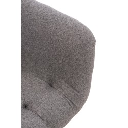 Silla de comedor Langford, tapizada en tela gris.