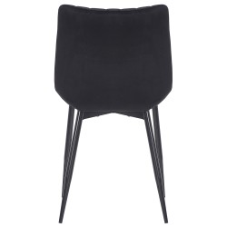 Juego de 2 sillas Rahden en terciopelo negro