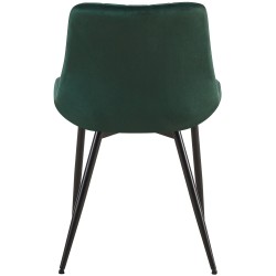 Juego de 2 sillas Rahden en terciopelo verde