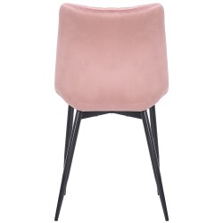 Juego de 2 sillas Rahden en terciopelo rosa