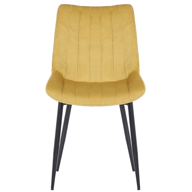 Juego de 2 sillas Rahden en terciopelo amarillo