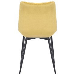Juego de 2 sillas Rahden en terciopelo amarillo