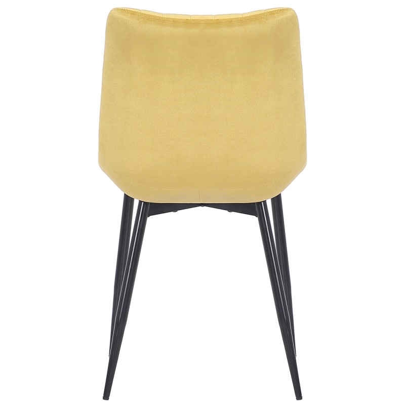 Juego de 2 sillas Rahden en terciopelo amarillo