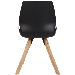 Silla Luna, de plástico, negra