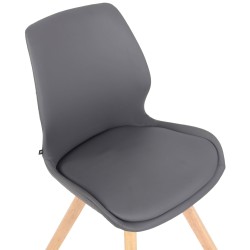 Sillón Luna, piel sintética gris