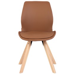 Sillón Luna, piel sintética, marrón claro