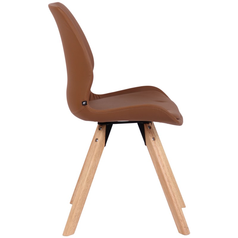 Sillón Luna, piel sintética, marrón claro