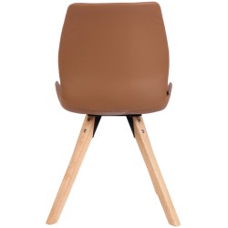 Sillón Luna, piel sintética, marrón claro