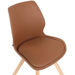 Sillón Luna, piel sintética, marrón claro