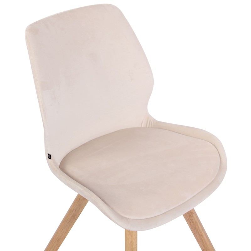 Sillón Luna, terciopelo, crema