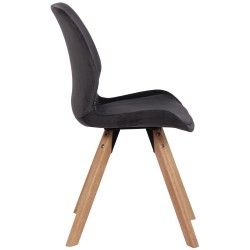 Sillón Luna, terciopelo, gris oscuro