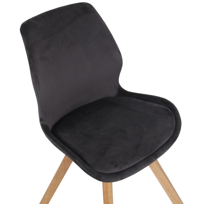 Sillón Luna, terciopelo, gris oscuro