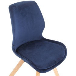 Sillón Luna, terciopelo, azul