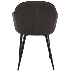 Juego de 2 sillas de comedor Boise en tela negra