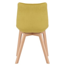 Juego de 2 sillas de comedor Passaic en terciopelo amarillo