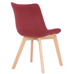 Juego de 2 sillas de comedor Passaic en terciopelo rojo