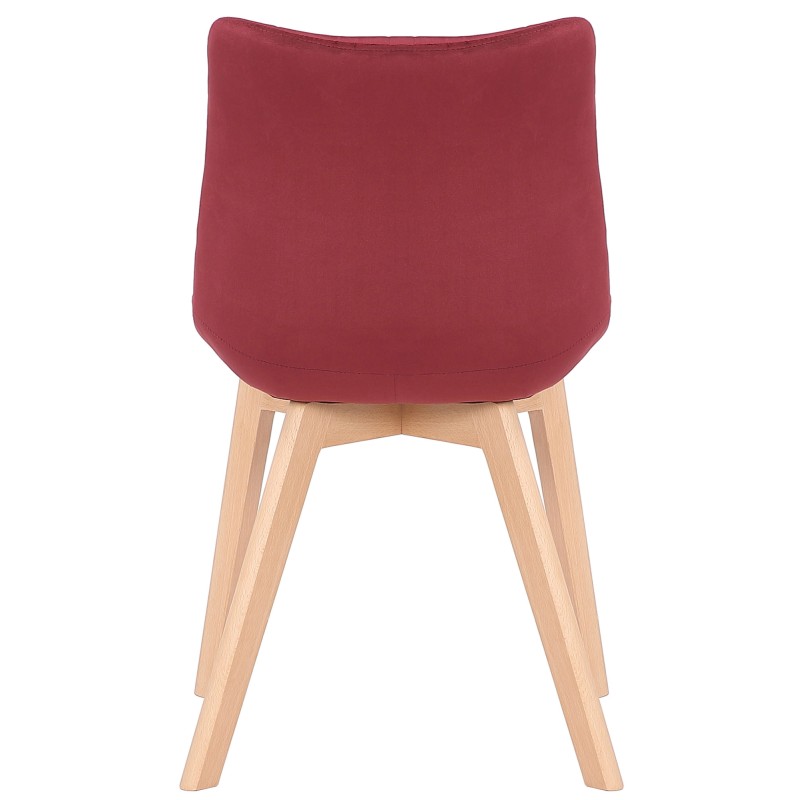 Juego de 2 sillas de comedor Passaic en terciopelo rojo