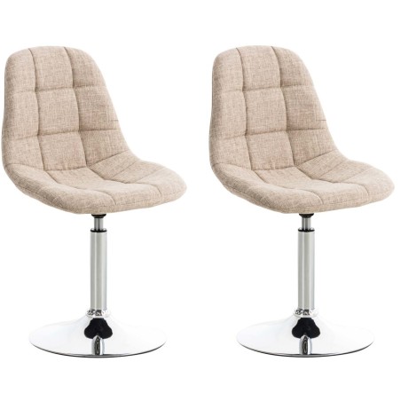 Juego de 2 sillas Emil en tela color crema