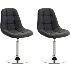 Juego de 2 sillas Emil, tapizadas en tela gris oscuro.