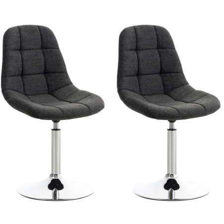 Juego de 2 sillas Emil, tapizadas en tela gris oscuro.