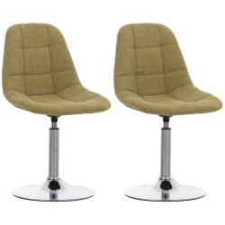 Juego de 2 sillas Emil en tela verde