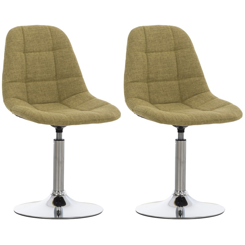 Juego de 2 sillas Emil en tela verde