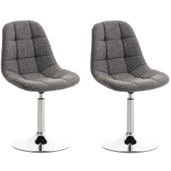 Juego de 2 sillas Emil, tapizadas en tela gris claro