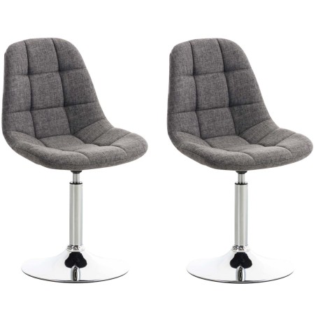 Juego de 2 sillas Emil, tapizadas en tela gris claro