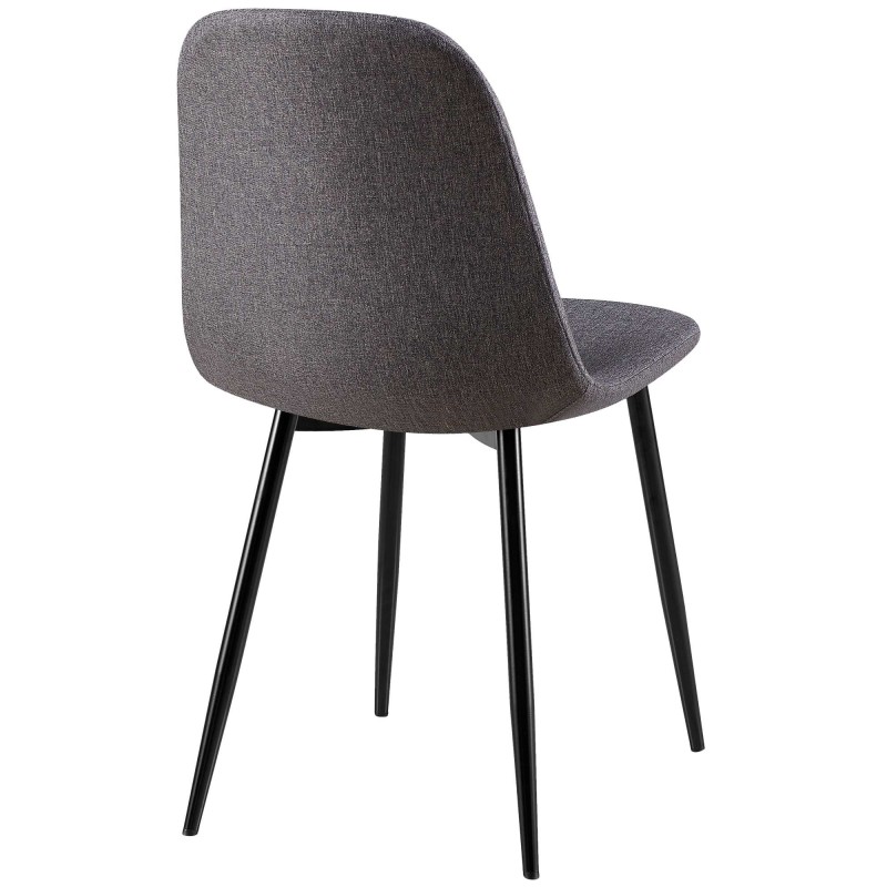 Juego de 4 sillas Giverny, tapizadas en tela gris oscuro.