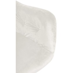 Silla de comedor Stanley, terciopelo, color crema