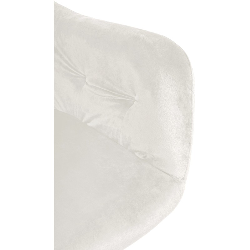 Silla de comedor Stanley, terciopelo, color crema