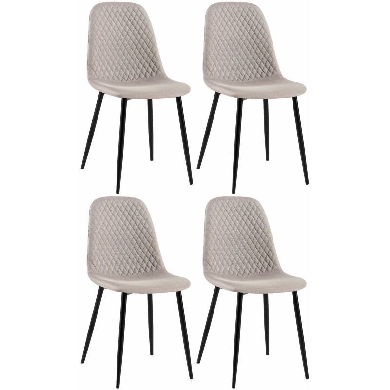 Juego de 4 sillas Giverny en tela gris