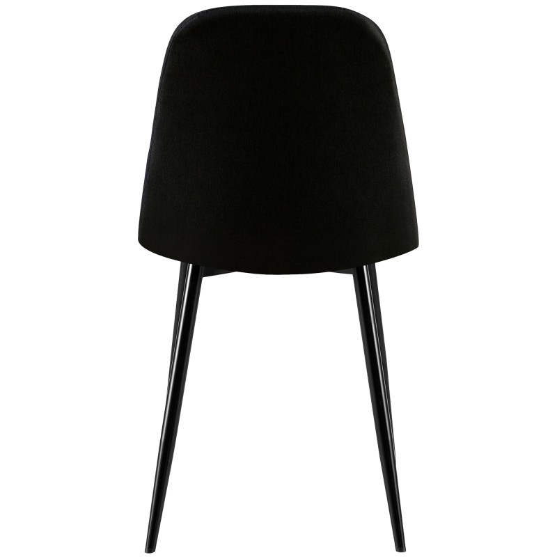 Juego de 4 sillas Giverny, tapizadas en tela, negras