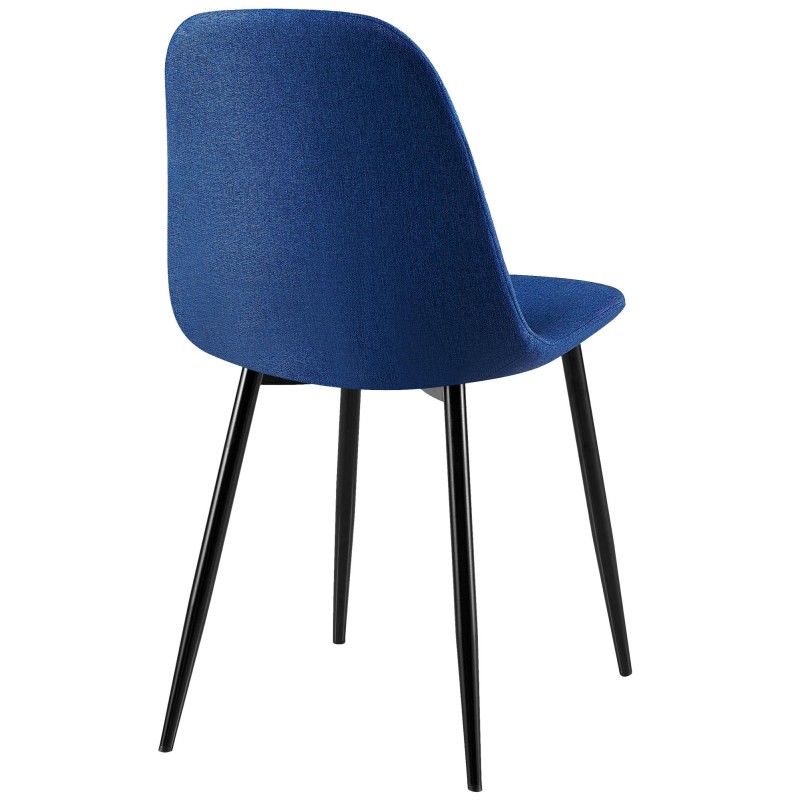 Juego de 4 sillas Giverny, tapizadas en tela, azules