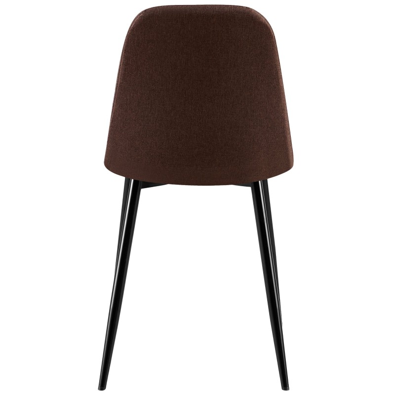 Juego de 4 sillas Giverny tapizadas en tela marrón