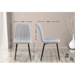 Juego de 4 sillas de tela gris Dijon