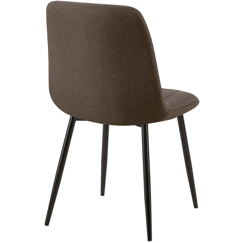 Juego de 4 sillas Dijon, tapizadas en tela marrón.
