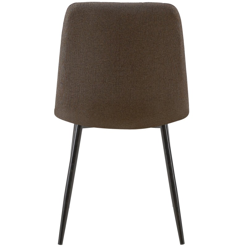 Juego de 4 sillas Dijon, tapizadas en tela marrón.