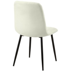 Juego de 4 sillas tapizadas en tela color crema de Dijon